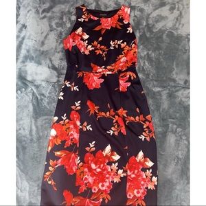 Navy Floral maxi pencil dress